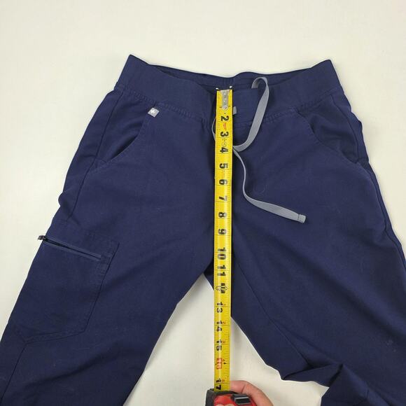 FIGS Scrub Set Womens Small Navy Blue V-Neck Top Jogger Pants Technical Pockets - Picture 11 of 16